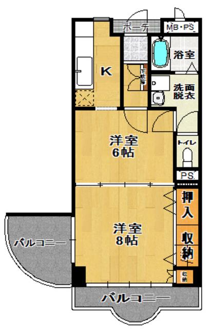 NOVA白亜(2K/3階)の間取り写真