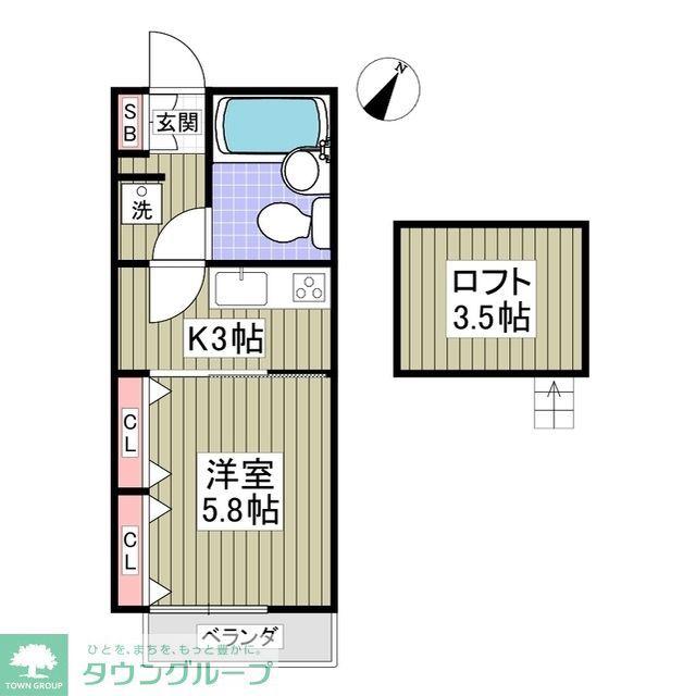 グレースアイルY(1K/2階)の間取り写真