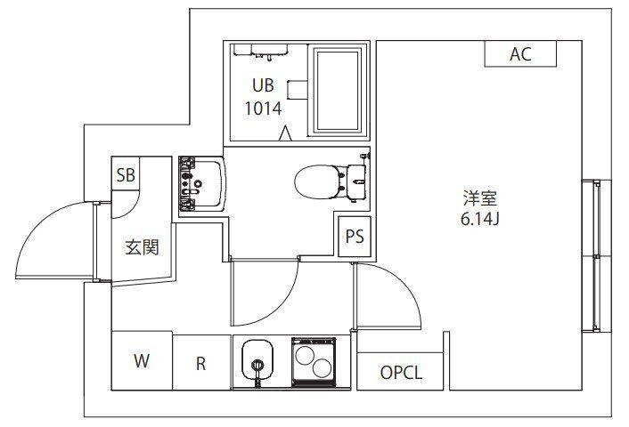 AXIA M-CITY武蔵小山(1K/B1階)の間取り写真