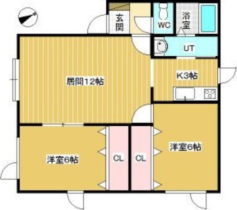 リバーサイド19(2LDK/2階)の間取り写真