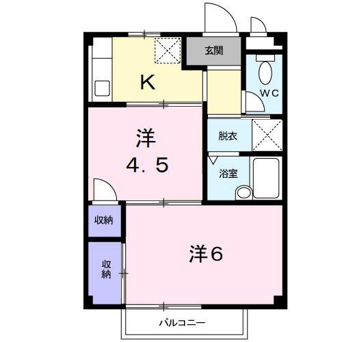 パステルM1(2K/1階)の間取り写真