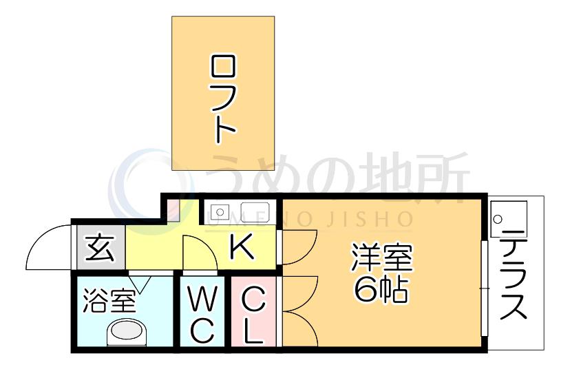 レジデンス津福本町II(1K/1階)の間取り写真