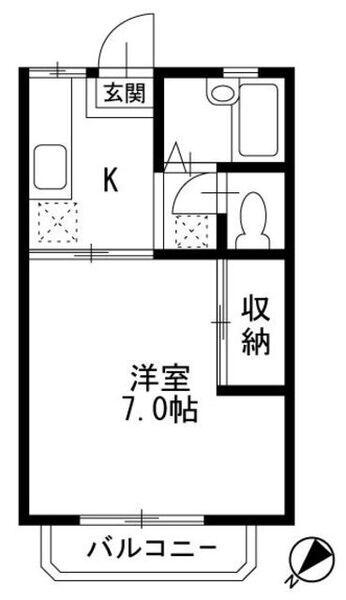 FOREST21-フォレスト21-(1K/1階)の間取り写真