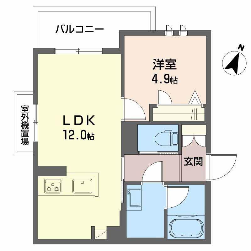 メゾン オピエデュパン(1LDK/3階)の間取り写真