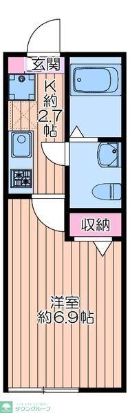 千住GRAYISHWOOD(1K/2階)の間取り写真