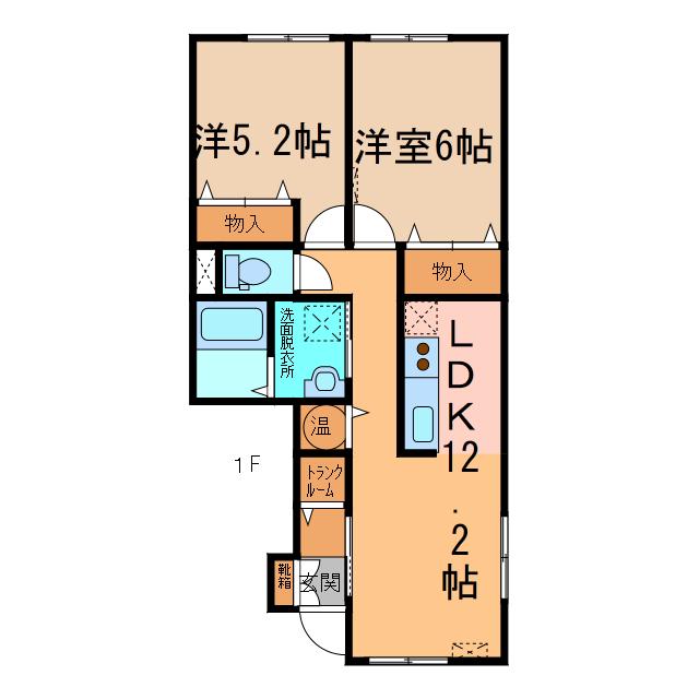 ラポール(2LDK/1階)の間取り写真