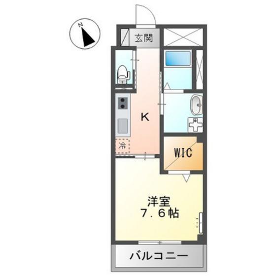 ルリアンソール(1K/1階)の間取り写真