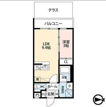 エストゥルース京都II(1LDK/1階)の間取り写真