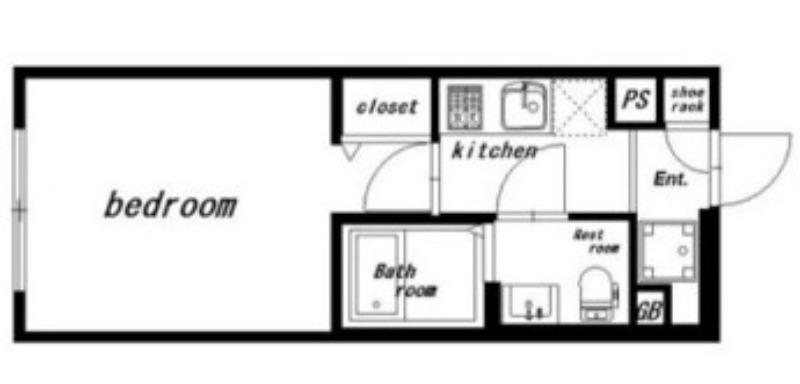 ハーモニーグラシア武蔵小山(1K/3階)の間取り写真