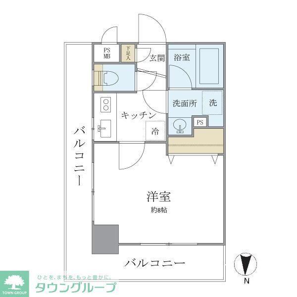 ISM中野坂上(1K/4階)の間取り写真