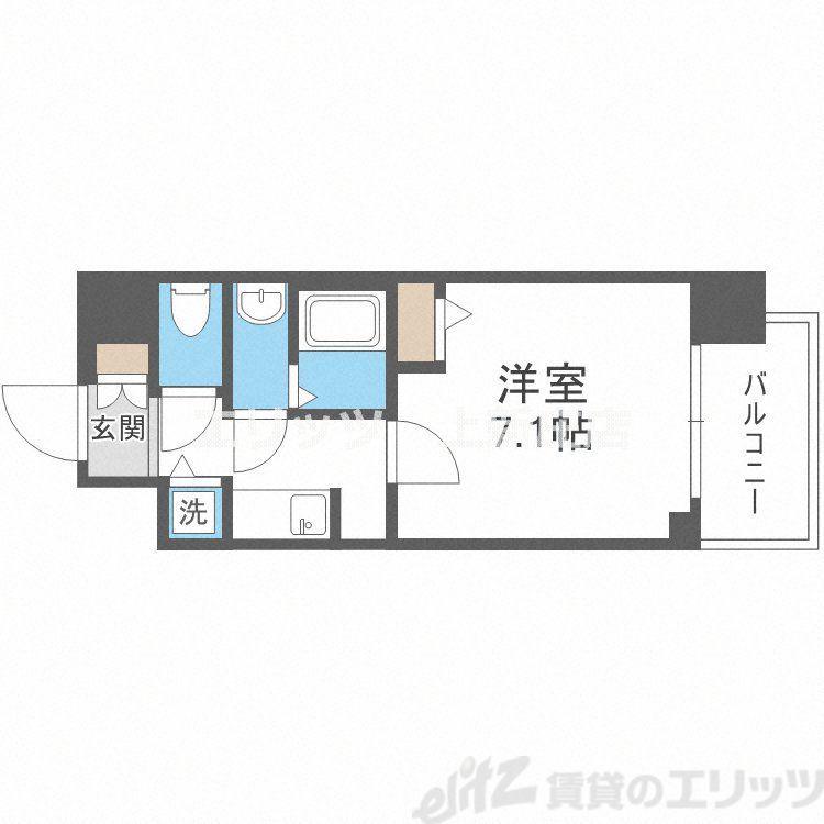 S-RESIDENCE天満GRACIS(1K/2階)の間取り写真