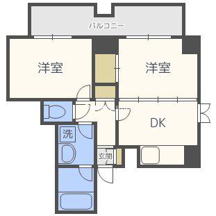 CITY SPIRE難波プレミア(2DK/3階)の間取り写真