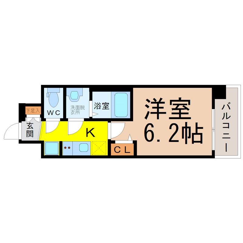 プレサンス鶴舞パーク&ステーション(1K/3階)の間取り写真