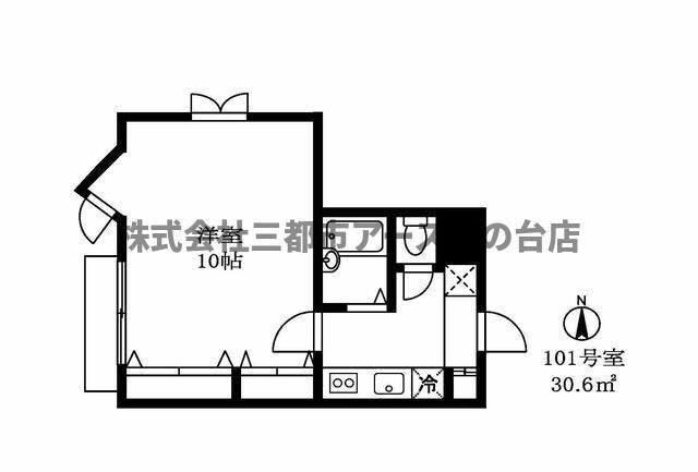 グランドパレス(1K/1階)の間取り写真