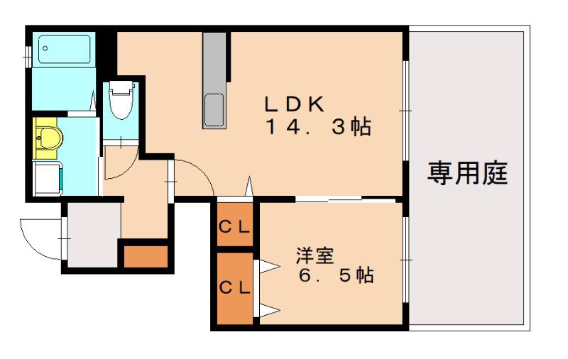 ドルチェII番館(1LDK/1階)の間取り写真