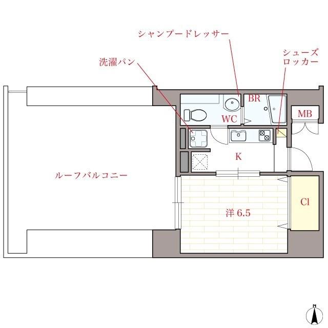 オリエンタル江坂(1K/12階)の間取り写真