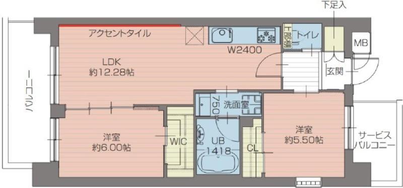 プレジオ北綾瀬ASIAN(2LDK/3階)の間取り写真