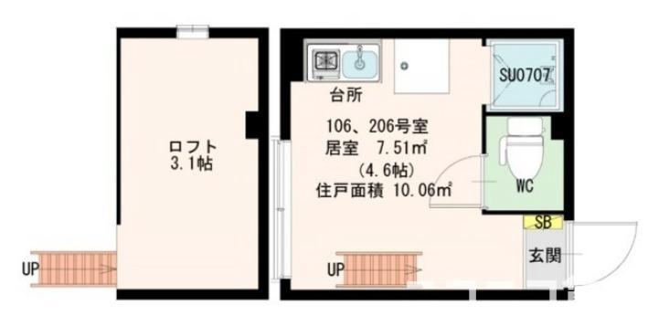 STAGE中野II (ワンルーム/2階)の間取り写真