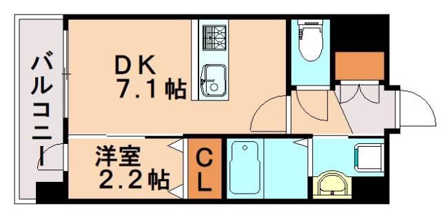 YSP八幡(1DK/5階)の間取り写真