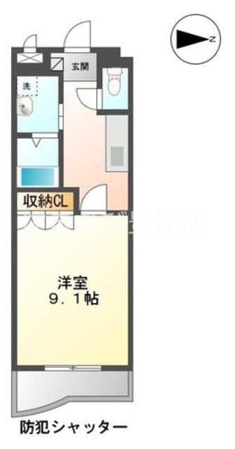 シャトレーン幸世館(1K/2階)の間取り写真