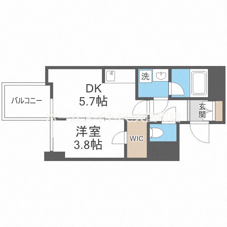 RISING MAISON 本町橋(1DK/10階)の間取り写真
