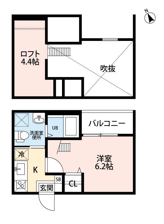ヴァンクール中小田井(1SK/1階)の間取り写真