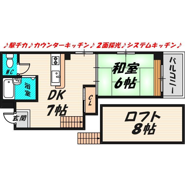 メゾンド紫香(1DK/3階)の間取り写真