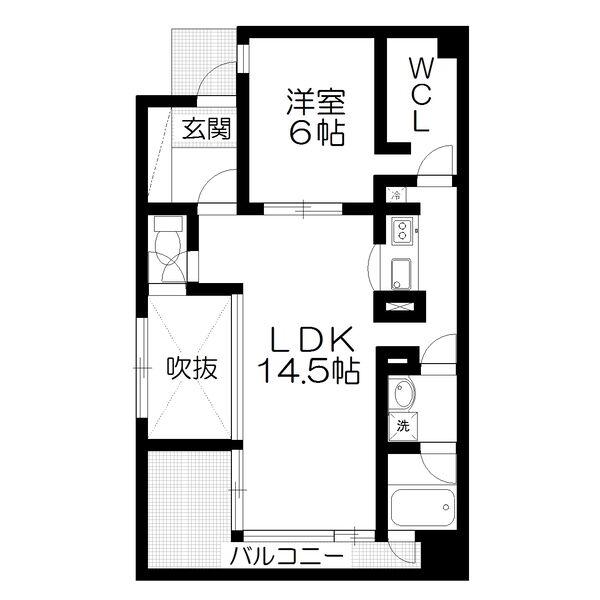 フラッツ・ジャスミン(1LDK/3階)の間取り写真