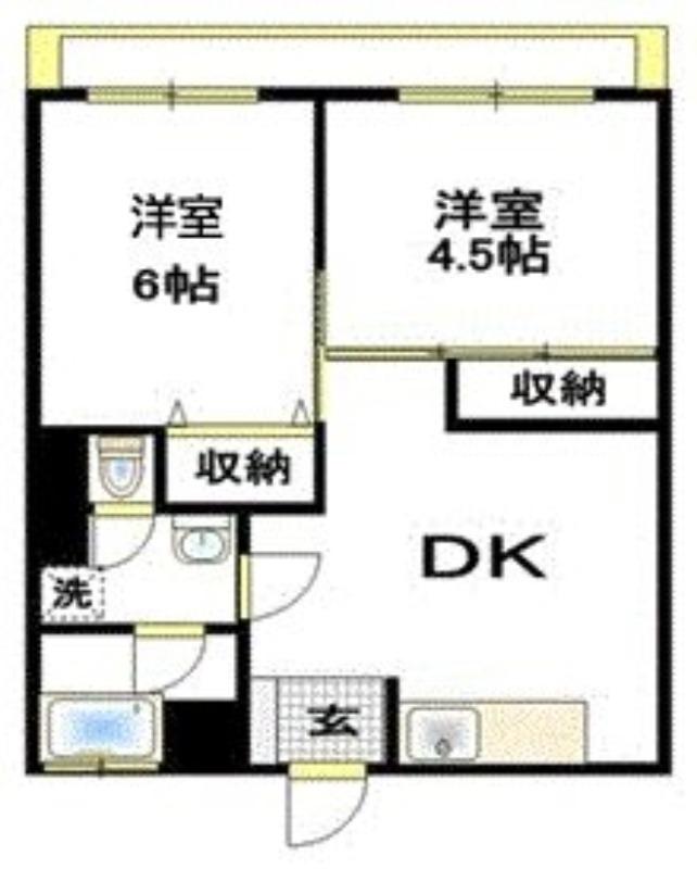 クロノス習志野(2DK/3階)の間取り写真