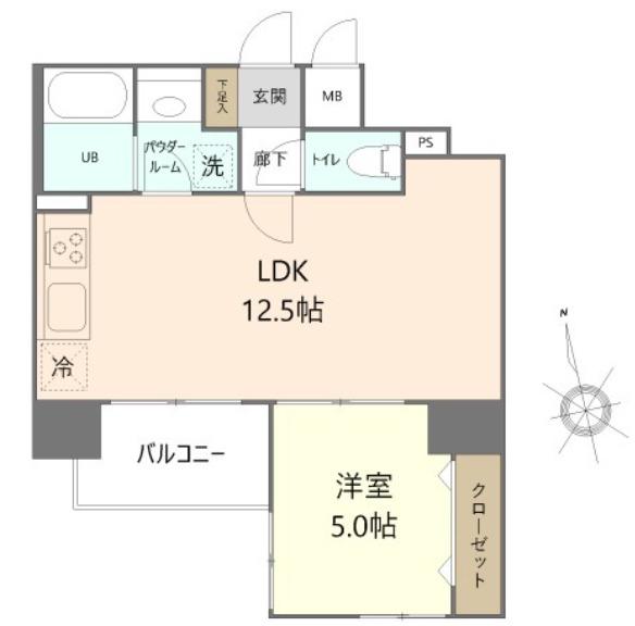 グリシーヌ(1LDK/9階)の間取り写真