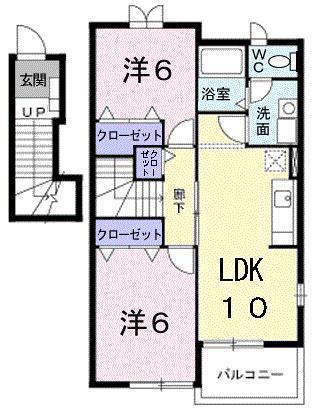 N´サンリットガーデン(2LDK/2階)の間取り写真