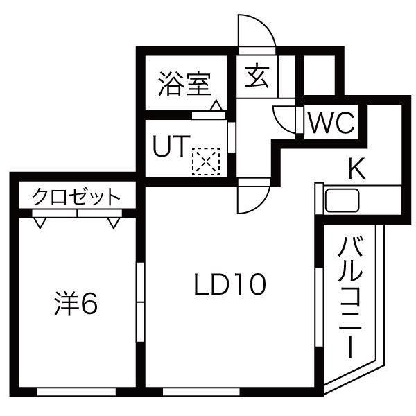 ヴォーネン山鼻(1LDK/3階)の間取り写真