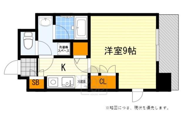 アスール江坂(1K/3階)の間取り写真