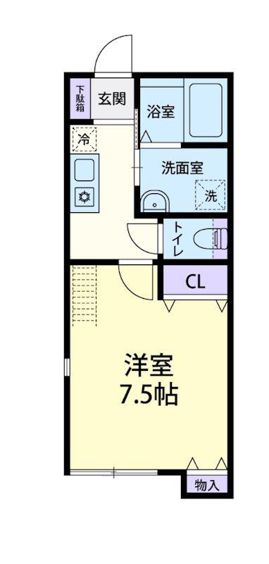 ヨークパレス・3(1K/1階)の間取り写真