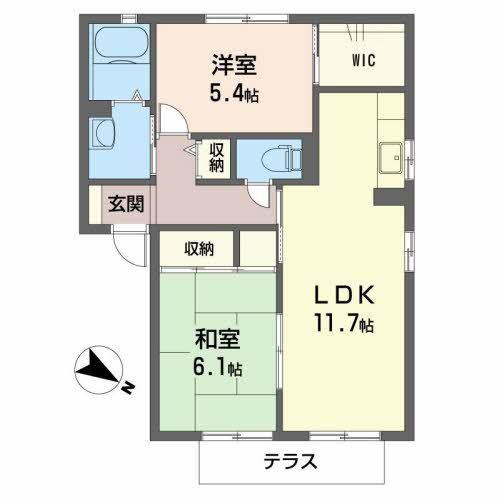 バリュージュA・B(2LDK/1階)の間取り写真