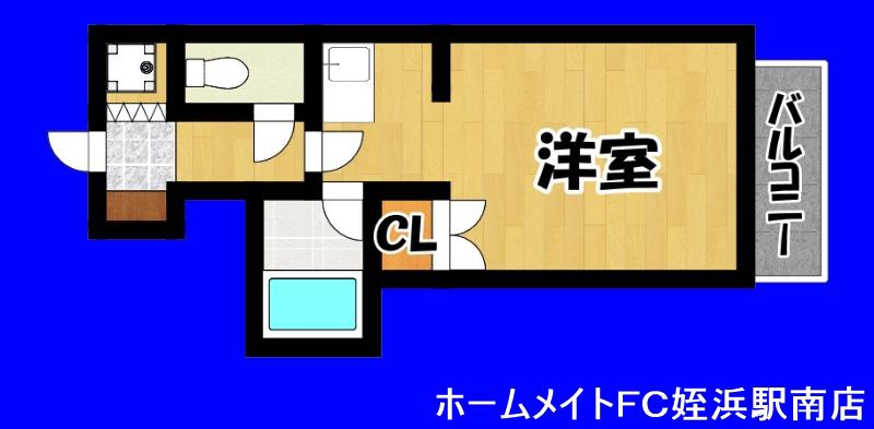 OAK VILLA室見14TH(1K/3階)の間取り写真