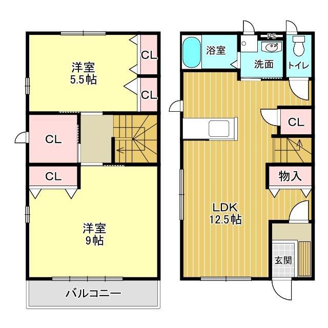 セゾンハイム(2LDK/1階)の間取り写真