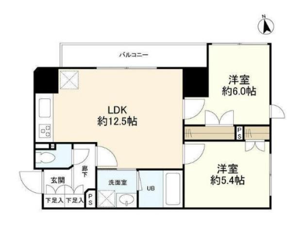 リバーレ中野坂上(2LDK/4階)の間取り写真
