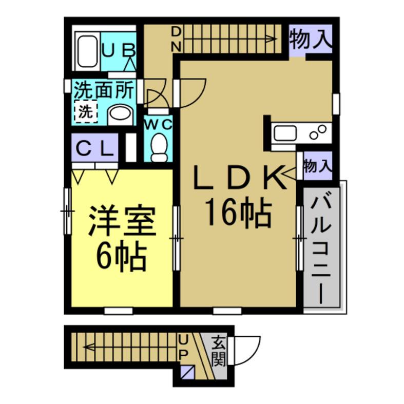 BAUM AOYAMA(1LDK/2階)の間取り写真