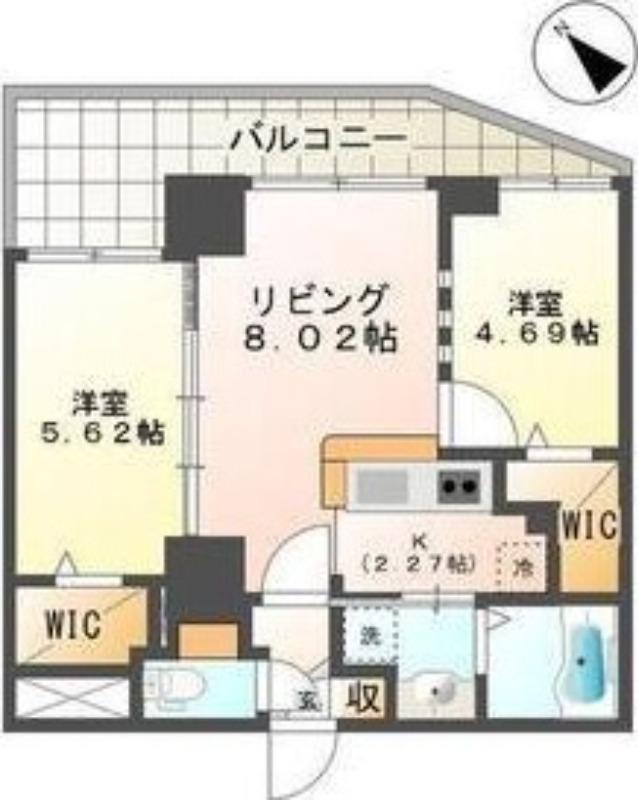 スペチアーレ麻生(2LDK/5階)の間取り写真