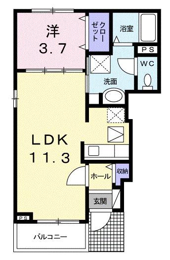 ピノ カーサ(1LDK/1階)の間取り写真