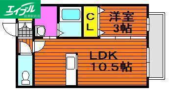 カンパーニャ・エフA棟(1LDK/1階)の間取り写真