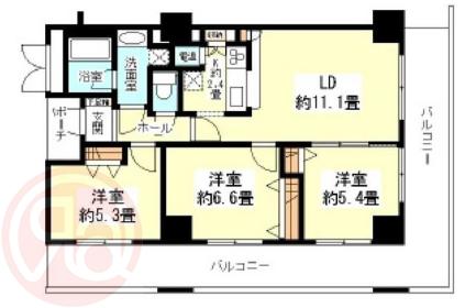 樹樹ガーデン(3LDK/14階)の間取り写真