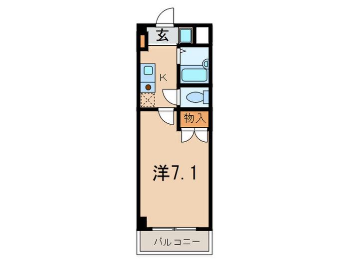 レスポワール芦屋(1K/2階)の間取り写真