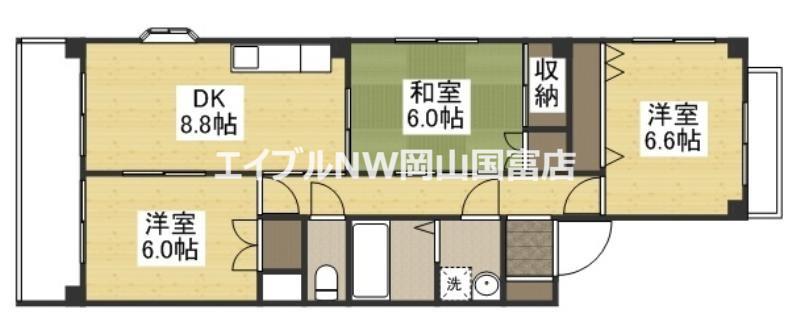 ドリームマンション(3LDK/1階)の間取り写真