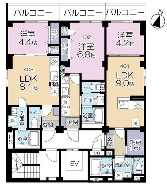 MAISON FUTABA(1K/4階)の間取り写真