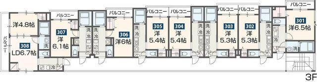 MELDIA南行徳(1K/2階)の間取り写真