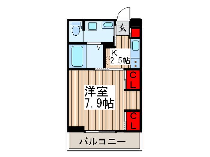リブリ・千(1K/2階)の間取り写真
