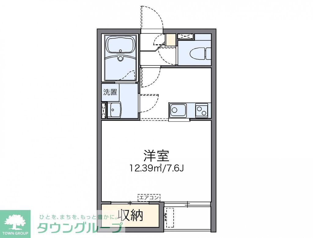 レオネクストHAKUBAII(1K/1階)の間取り写真