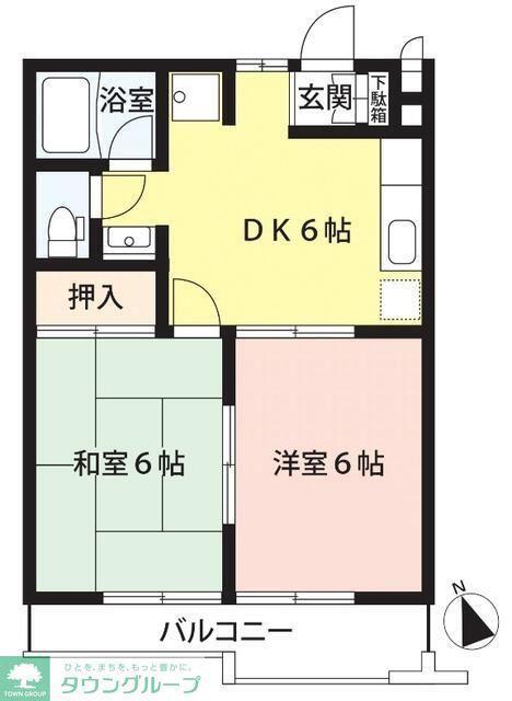 ロキシー・ヴィル川口A(1DK/3階)の間取り写真